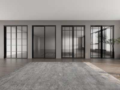 现代玻璃推拉门3D模型下载